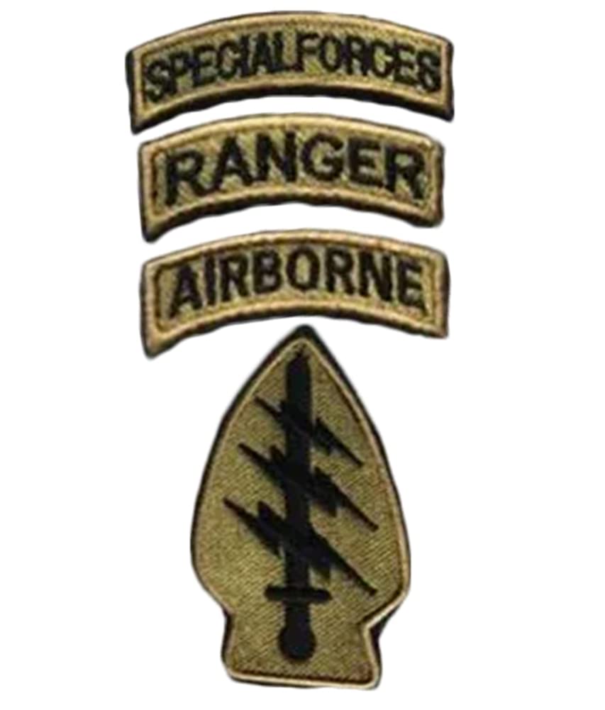 60年代　米軍実物　スクロール　AIR BORNE RANGER パッチ 4 peças das forças especiais Ranger Airborne bandeira americana